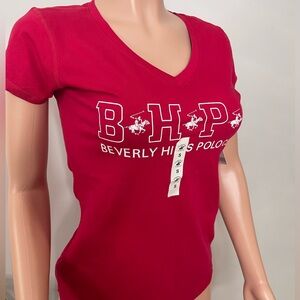 Beverly Hills Polo Club shirt- Red/White